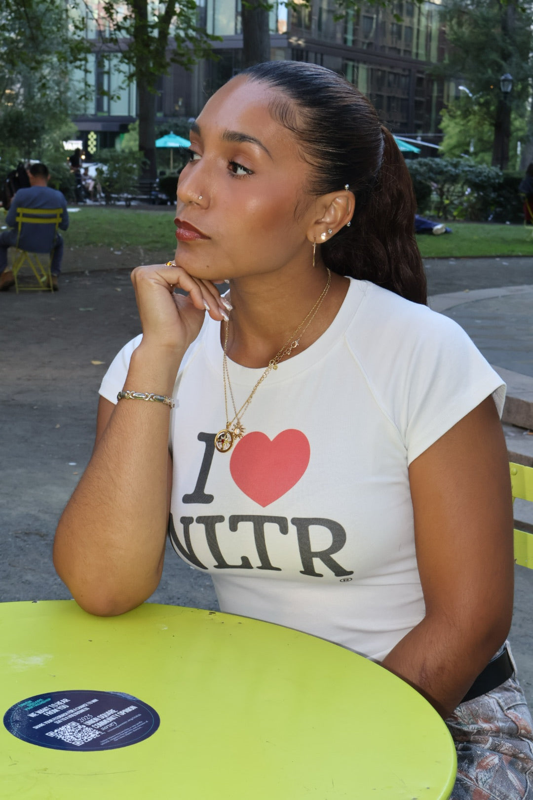 WOMENS "I ❤️ NLTR" BODY CON TOP- WHITE